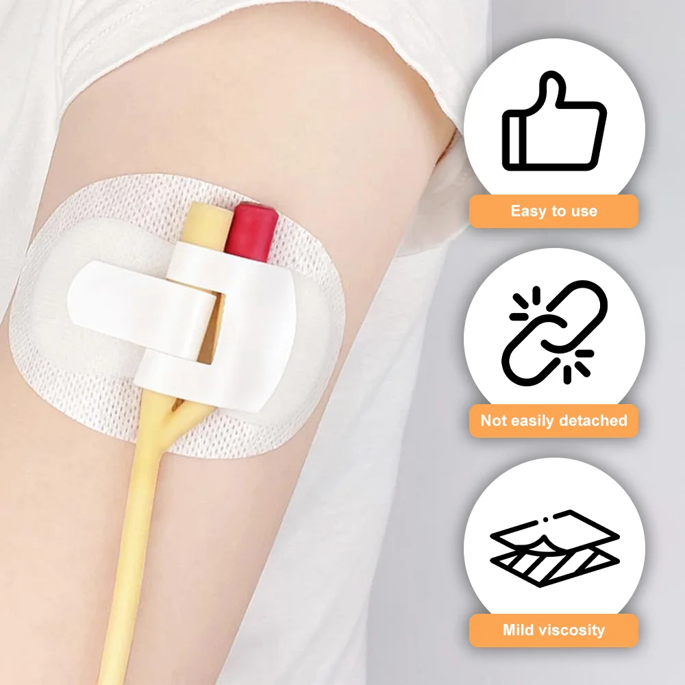 Catheter Tape Supplies Peritoneal Dialysis Catheter Fixiation Peg Tubing Pads Foley Drain Tubing Adhesive Patch Stabilization