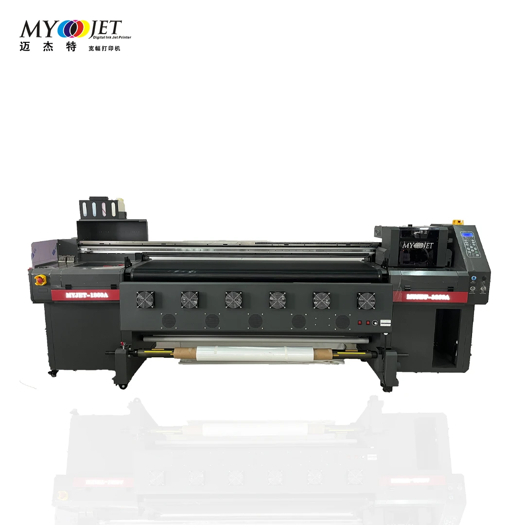 Myjet 1860B eco solvent printer digital inkjet PU leather canvas printing machine Roll to roll and flatbed printer
