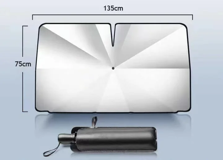 Custom Logo Foldable Uv Proof 170t 190t Car Sunshades Protection Umbrella for Sedan Suv Front Windshield