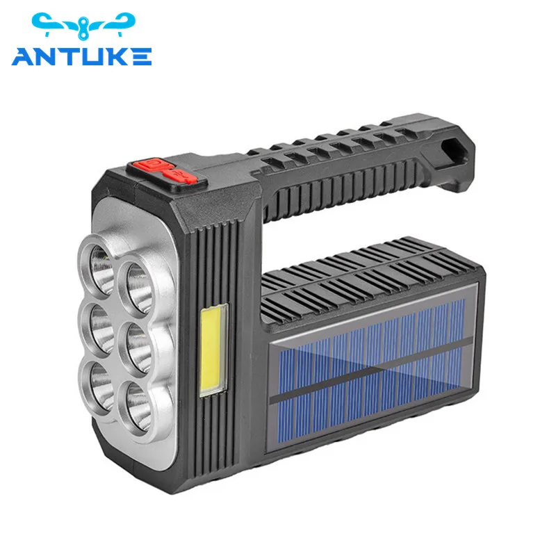 Rechargeable solar flashlight High quality multi-function high brightness LED flashlight