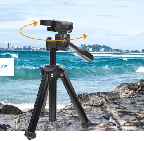 Professional Mini Table Tripod  Camera Mobile Phone Tripod Small Lightweight tripod 3 way Fluid Pan Head
