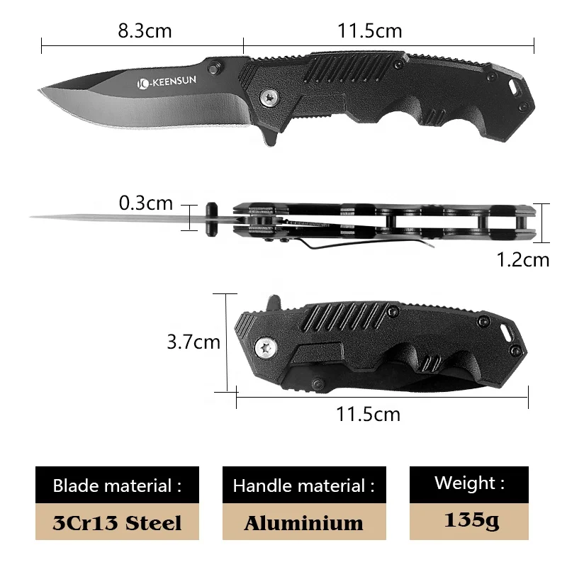 wholesale cheap best promotion beat quality black outdoor tactical outdoor stainless folding pocket knife for camping