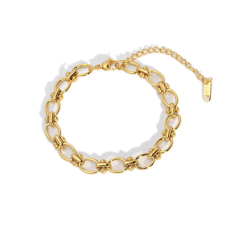 INS Fashion Natural Freshwater Pearl Bracelet Waterproof Titanium Steel PVD18K Gold No fading Bracelet Jewelry