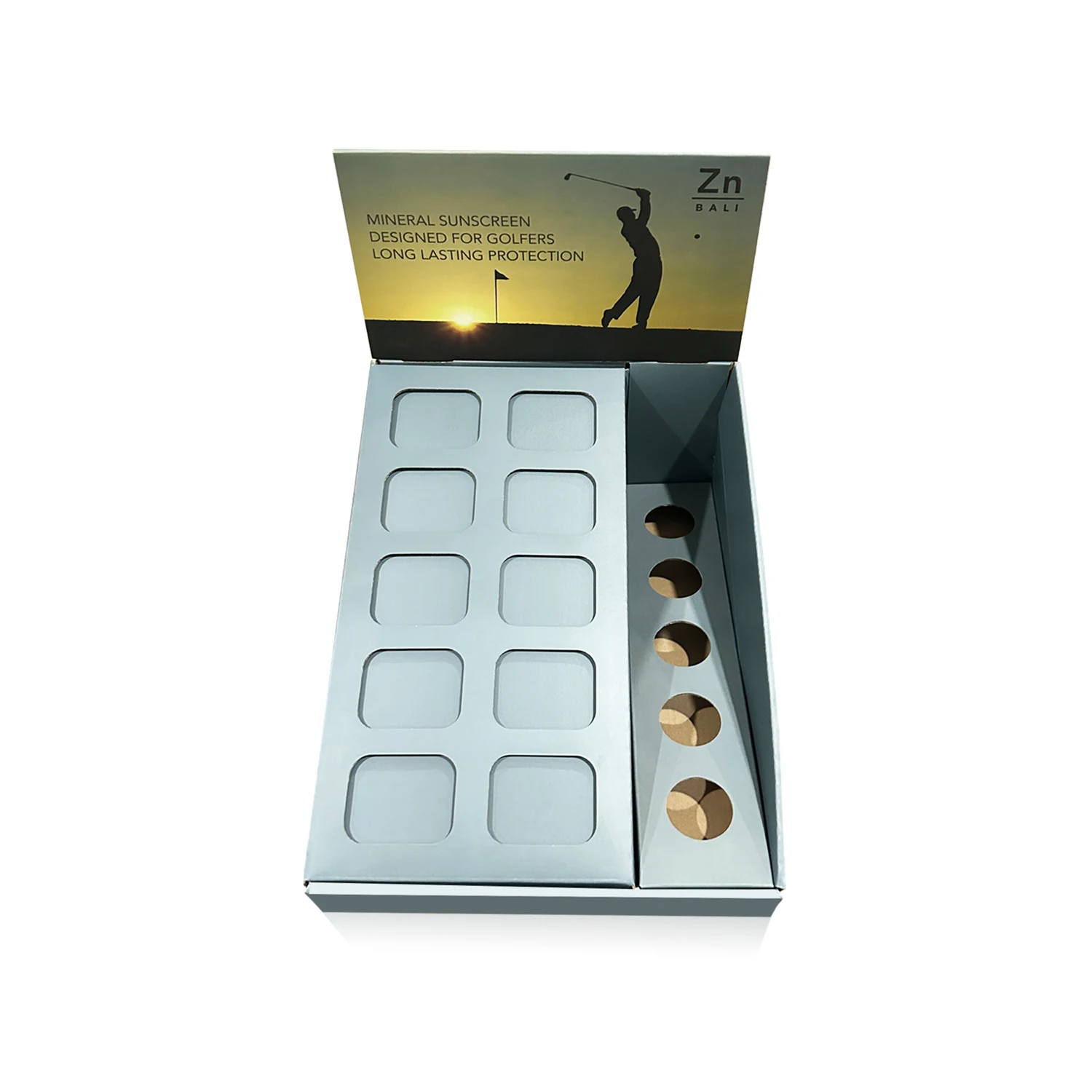 Corrugated PDQ Display Box Cardboard Table Countertop Stand Sunscreen Counter Display