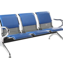 Hot Sell 3/4/5 seater PU Cushion Waiting Room Bench Airport Chair Hospital Waiting Chair aluminum waiting chair