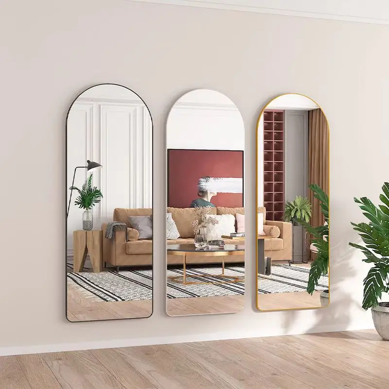 Hot Design Mural Decor Mirror Glass Sheet Modern Customized Shape Arch Standing Full Length Mirror Shower Bathroom Wall Mirror