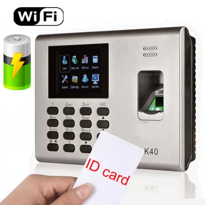 K40 TCP/IP USB Biometric Fingerprint Time Attendance System Employee Office Time Clock  Access Control With Built-in Battery