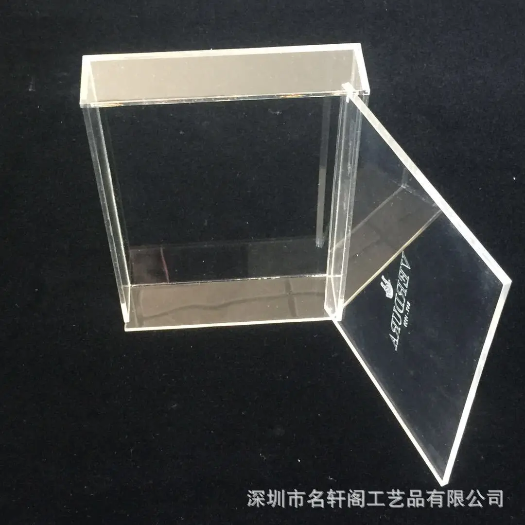  Clear plexiglass acrylic rectangle storage box with flip