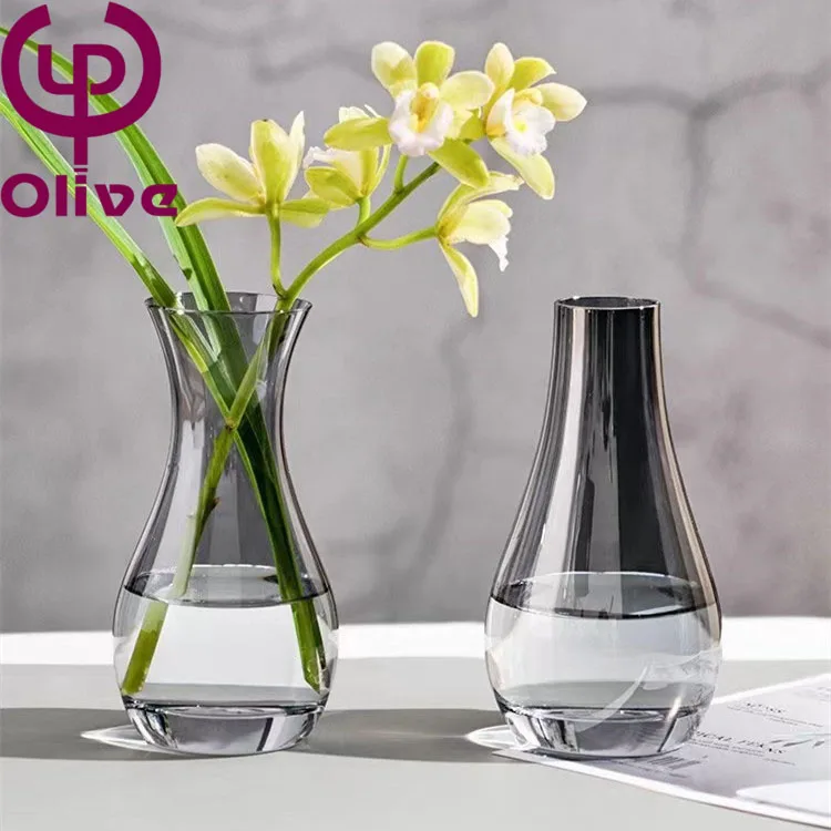 Net Red Ins Mini Narrow Mouth Wedding Vase Office Desktop Lalic Crystal Glass Vase Dried Flower Hydroponic Home Decoration