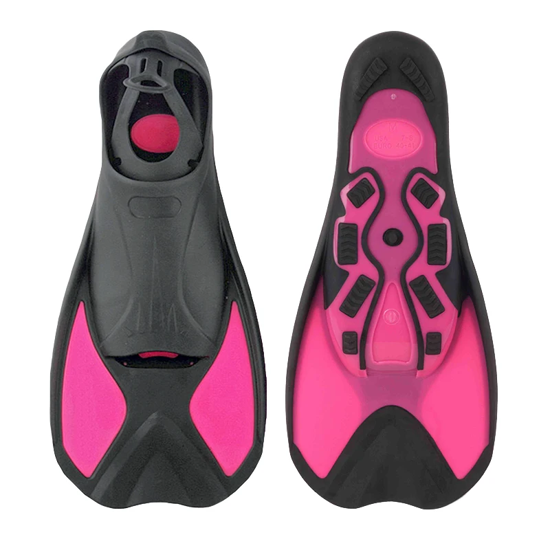 ALOMA Custom footpockets Silicone Snorkel Swimming rubber flipper Surfboard short swim Training fins for adults