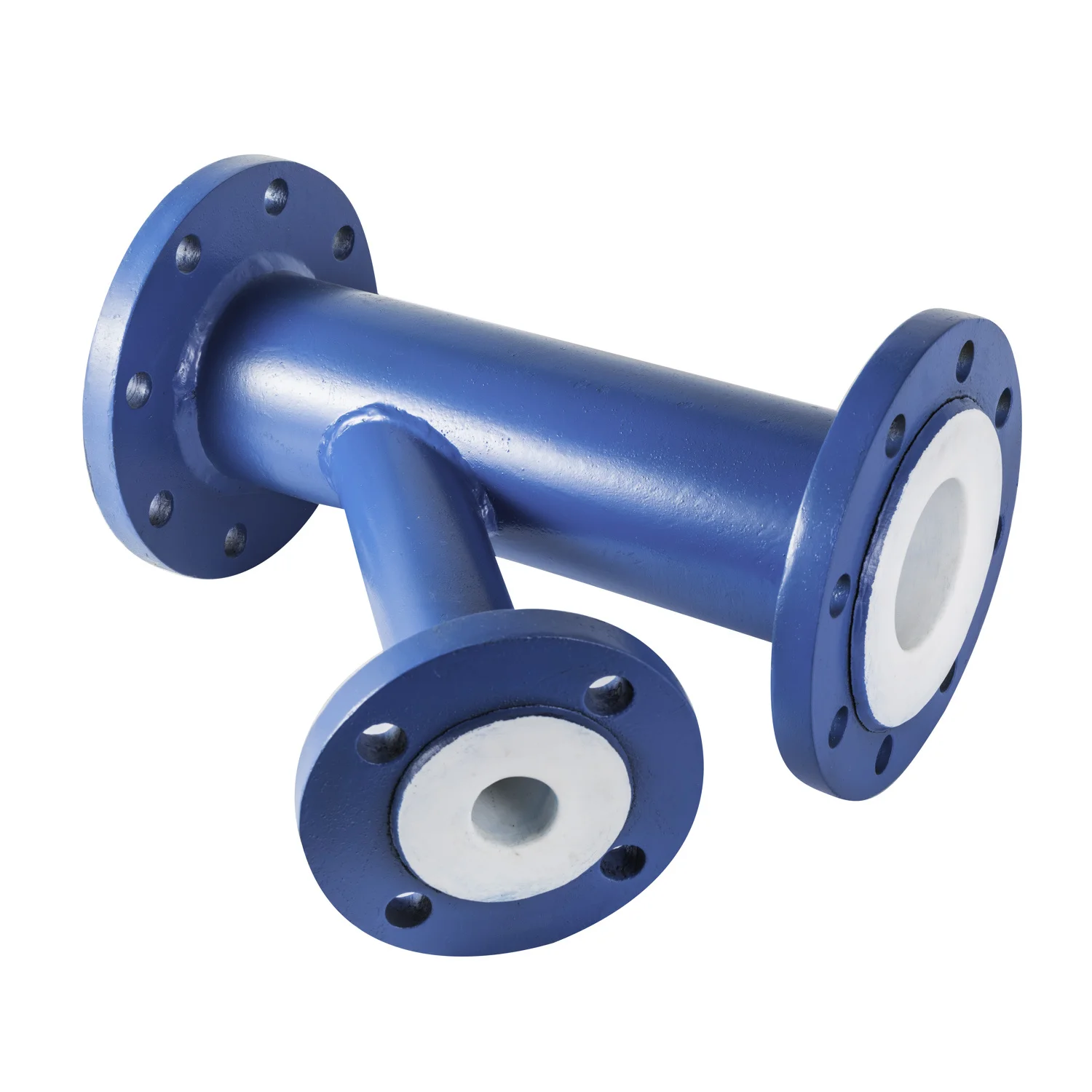 Customized PTFE Lined Equal Tee carbon steel Pipe fittings for Chemicals Pipeline ptfe lined pipe price list