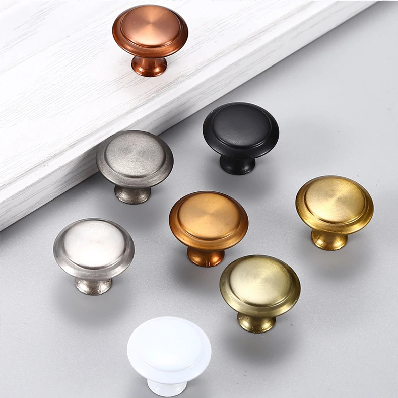 Zinc Alloy Mushroom Pull Single Hole Pull Metal Round Single Hole Small Pull Modern Simple Drawer Cabinet Door Handle