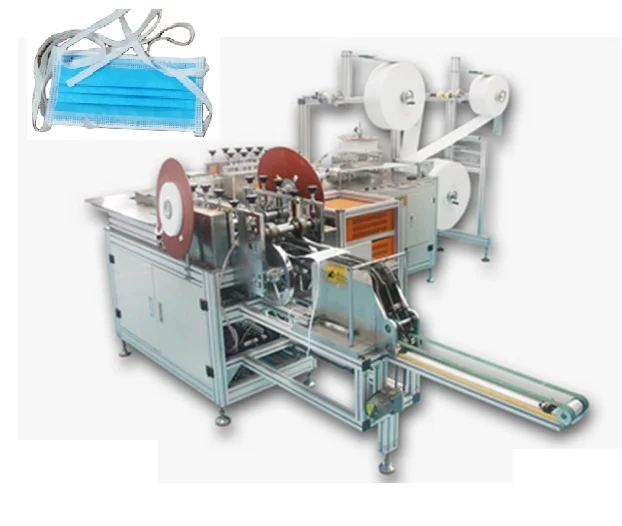 fully automatic tie on face mask making machine tie-on ear loop surgical mask making machine
