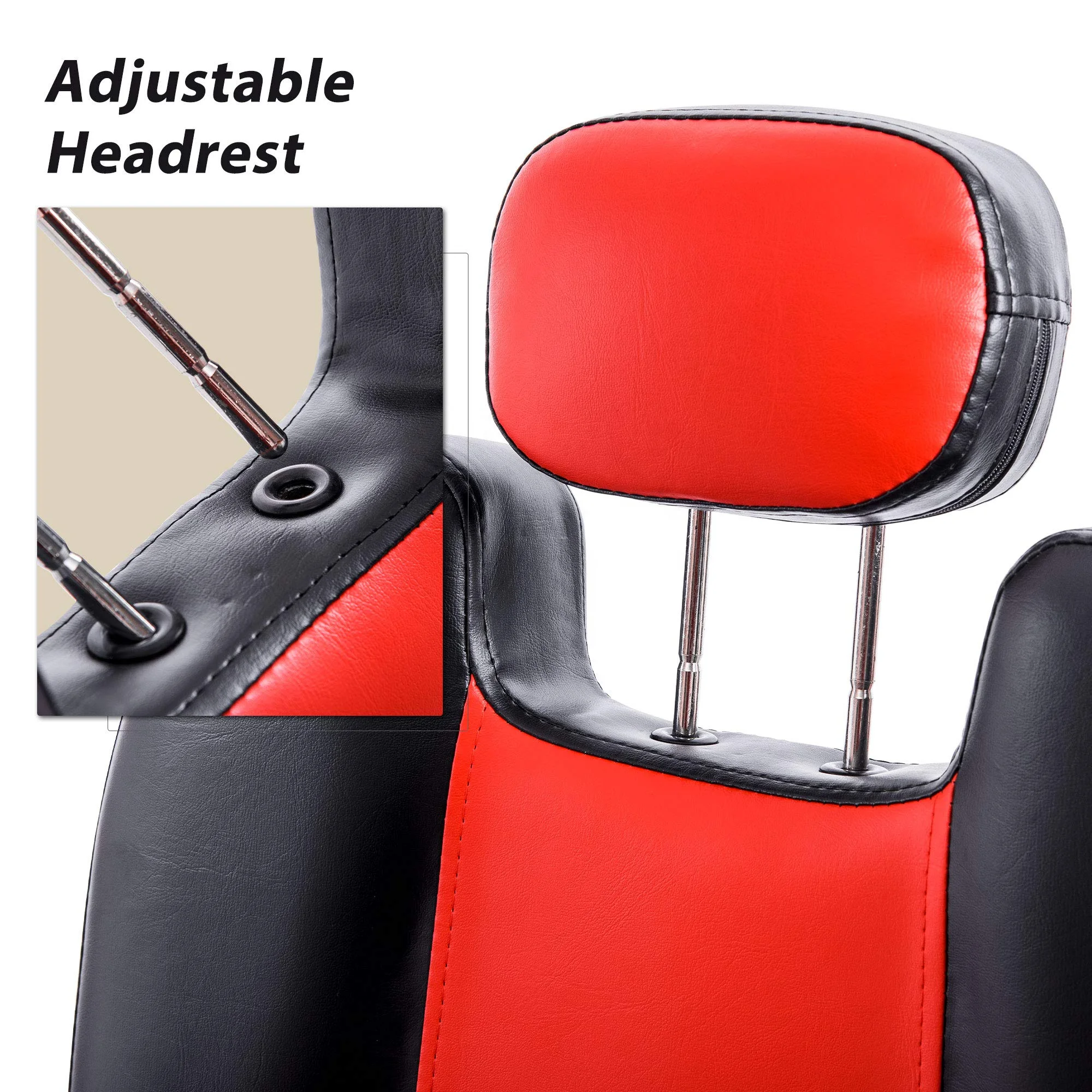 Barber Chair for Hair Salon with 20% Extra Wider Seat Heavy Duty Hydraulic Pump Salon Beauty Equipment (Black & Red)