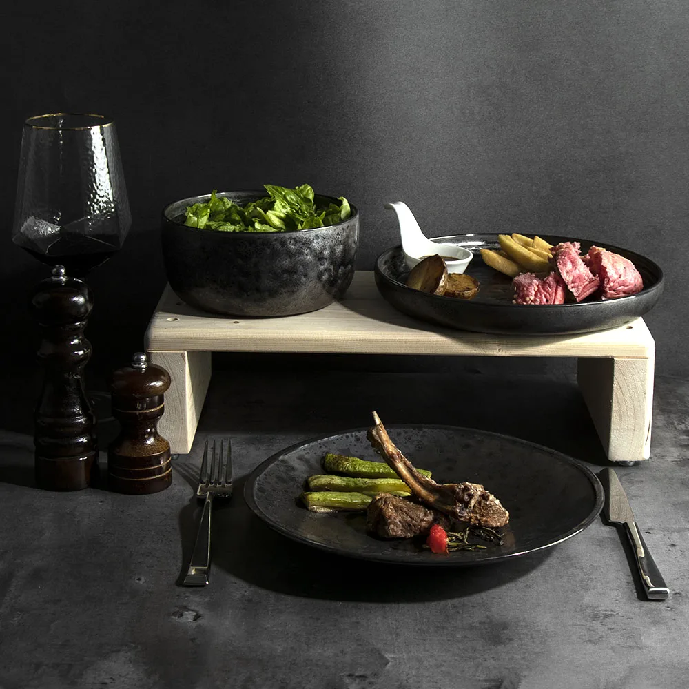 Wholesale High-Grade Electri-Optical Glaze Ceramic Plates Set Dinnerware Luxury Dining Ceramic Dinnerware Set