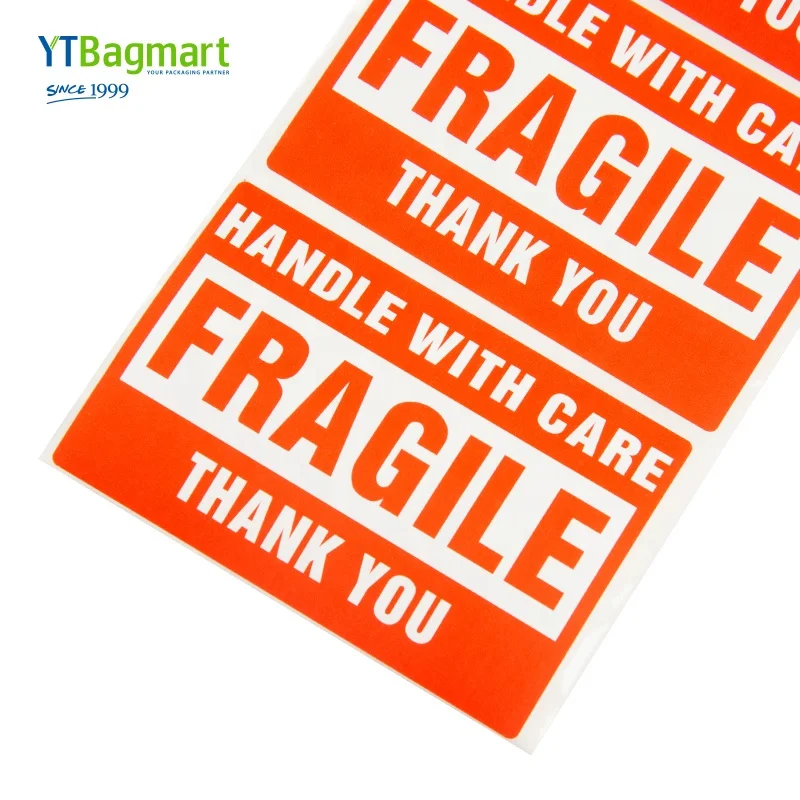 
YTBagmart 500 Labels/Roll Up And Handle With Care Sticker Warning Shipping Express Label Adhesive Custom Fragile Stickers Roll 
