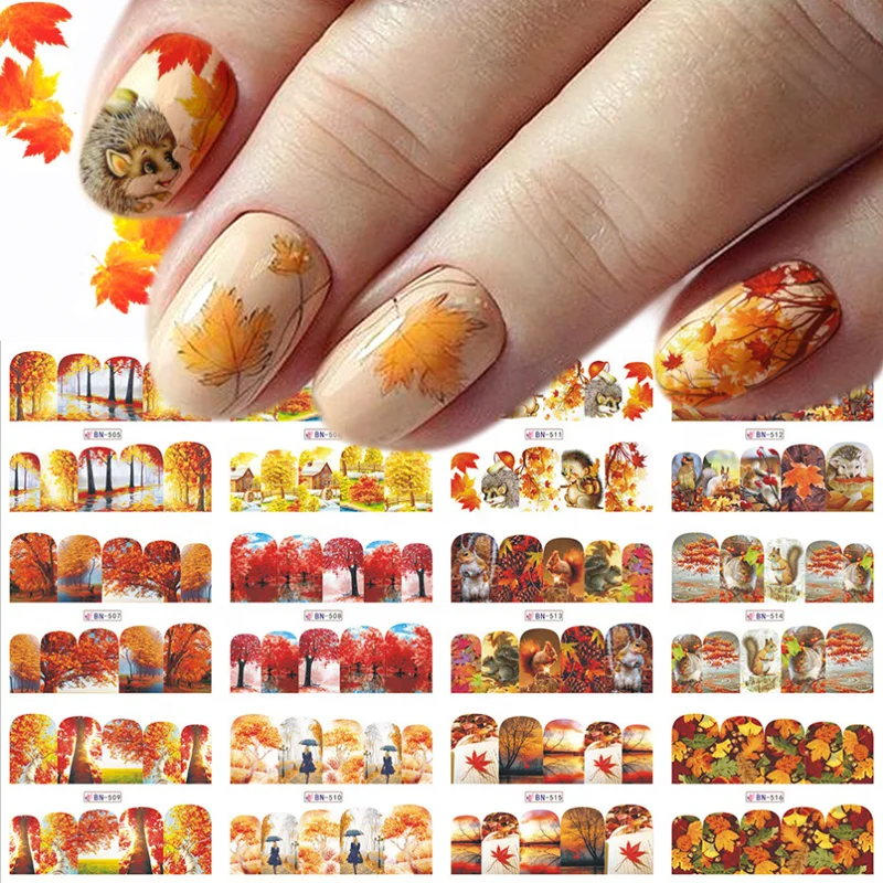 2020 Winter Christmas nail sticker decals water transfer nail art stickers for sticker decal for nail art