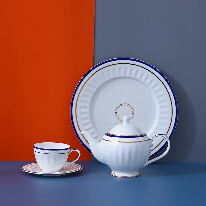 PITO Royal Hotelware Dinnerware Plate Set Service Dish White Ceram Dinner Plates Dish Fine Bone China Restaurant Ceramic Plate