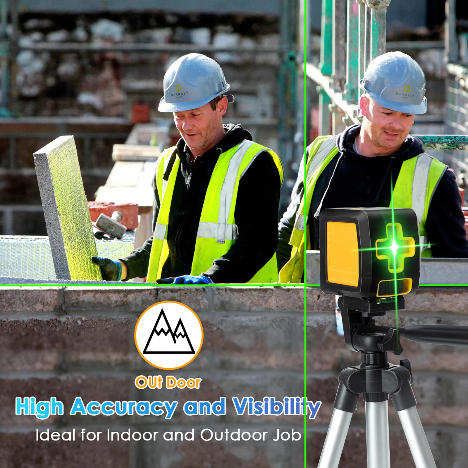 Самовыравнивающийся лазерный уровень с пересекающимися линиями зеленого цвета горизонтальный и вертикальный нивелир пластиковым корпусом 100 футов/30