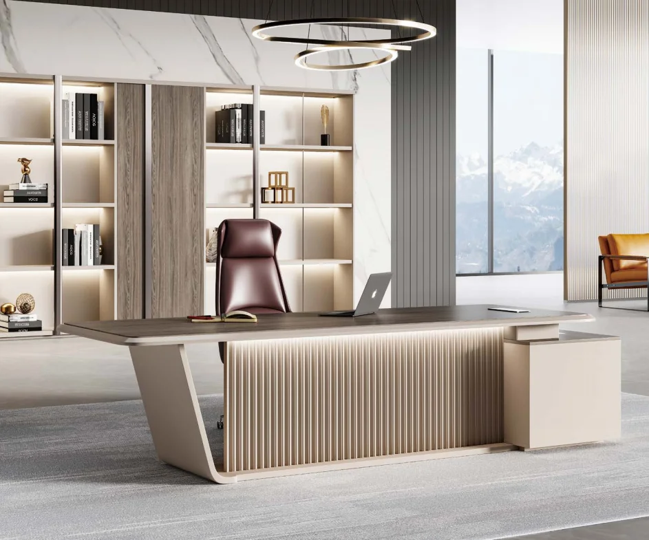 Modern Design office furniture CEO/Director table desk with cpu storage and lockable design