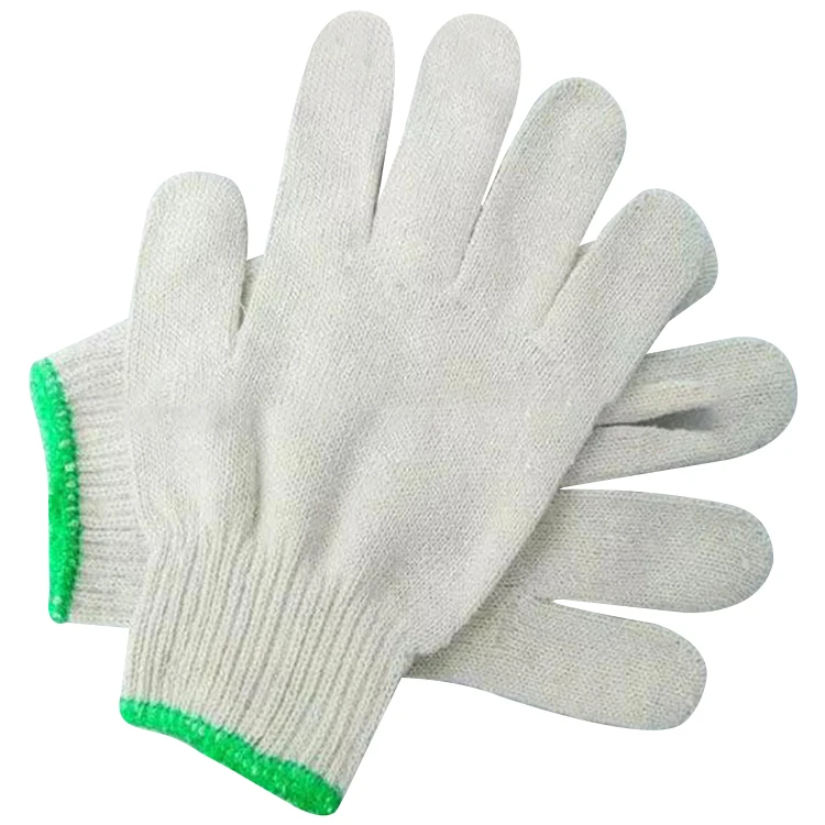 Labor protection products warm knitted 100% cotton gloves construction safety work cotton string gloves
