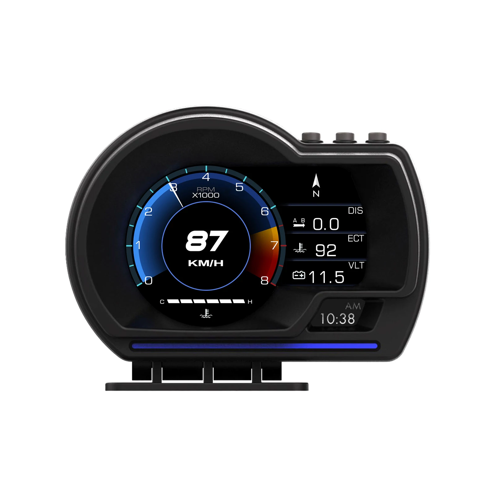 Lancol dual systemcar hud head up displays obd2 intelligent LCD water temperature speedometer