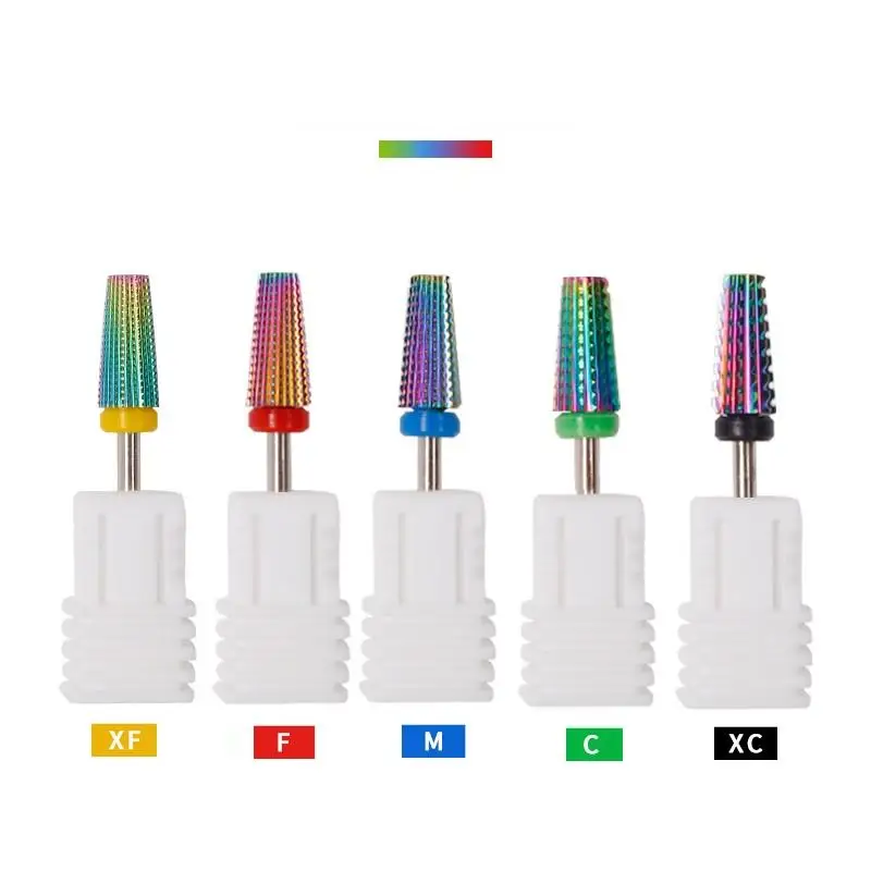 Manicure tools safety nail polishing remove 5 in 1 nail drill bit XF/F/M/C/XC/2XC cutter cuticle tungsten carbide nail drill bit