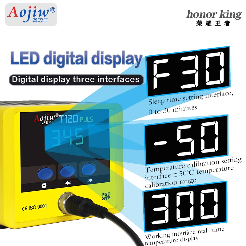 Aojiw T12D PLUS Welding Station intelligent constant temperature digital  automatic sleep mobile soldering iron repair tool