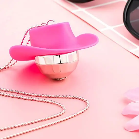 70s Pink Cowgirl Hat Cowgirl Bachelorette Disco Party Favors 1970s Disco Accessories Mini Disco Ball Necklace