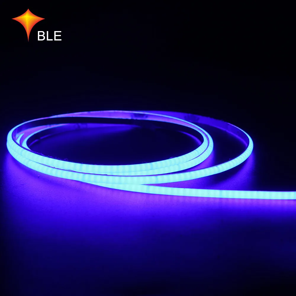 BLE 5W/m LED Dimmable light strips 5m/roll 2.7MM 4mm 8mm COB Strip Light