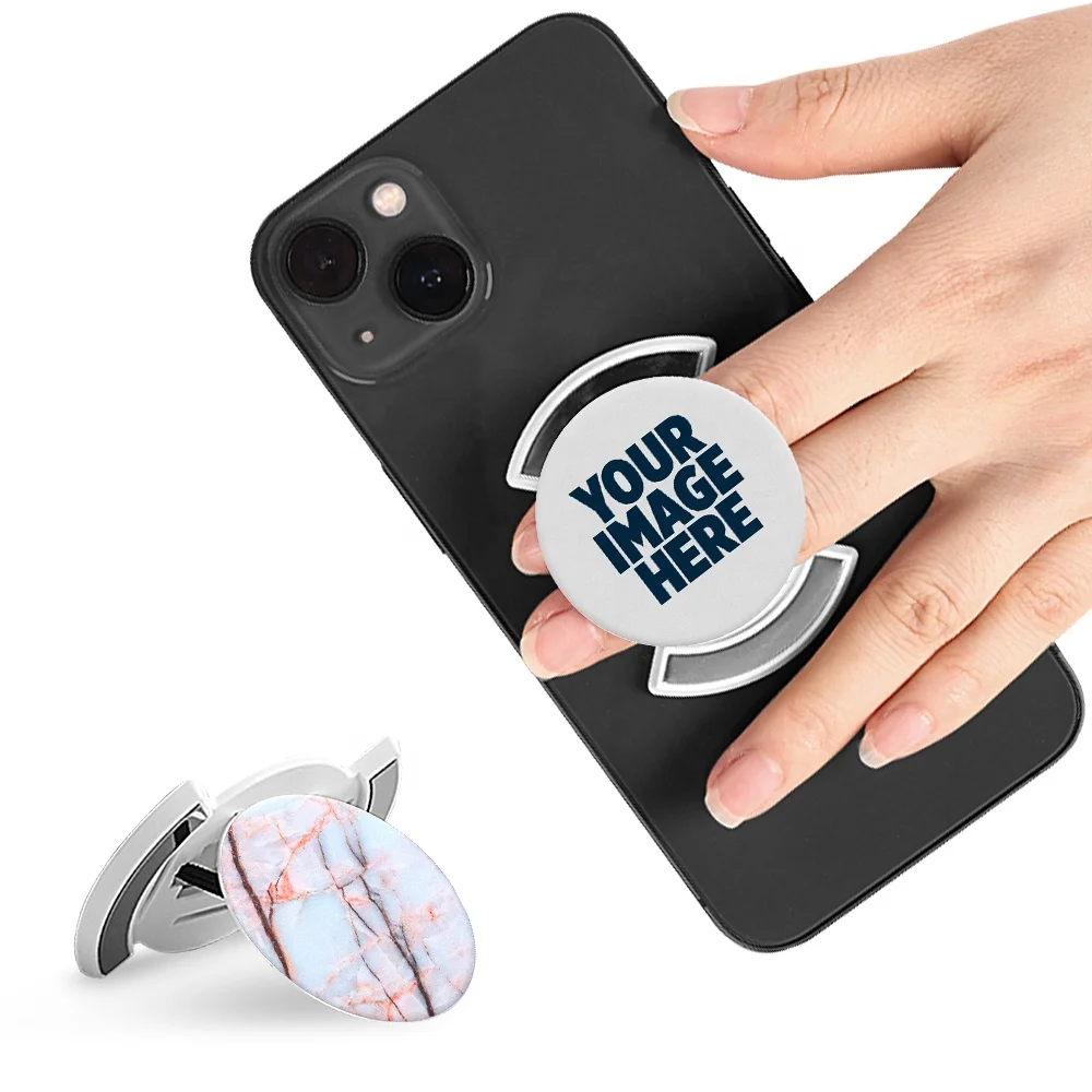 Custom Printing Mobile Back Holder Sublimation Finger Grip Hand Held Holder Desktop Phone Stand For iPhone 14 pro