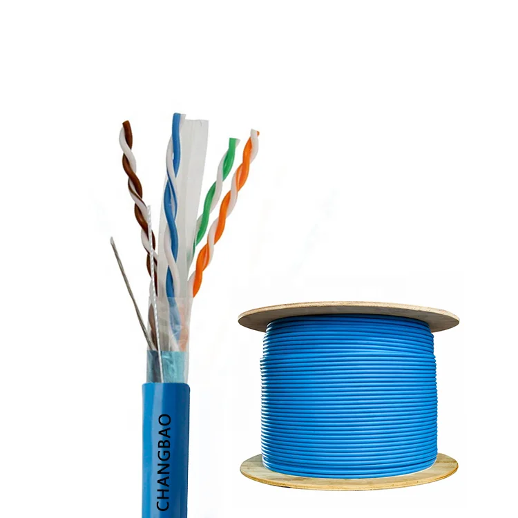 Changbao FTP STP Shielded 23AWG 4 Pairs  PVC or LSZH Jacket Indoor Cat6 lan ethernet network cables 305m roll price