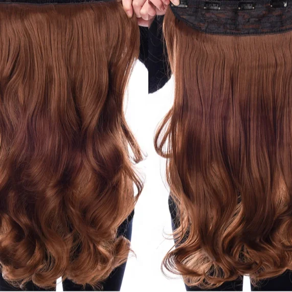 
xide fashion Stretched Wavy Clip in Synthetic Hair Extensions High Temperature Synthetic Fiber 