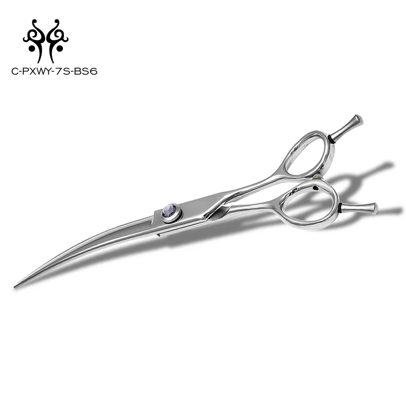 
Factory Supply Japanese Steel Professional 7.0 inches Asian style Dog Grooming Curved Scissors For cutting hair 