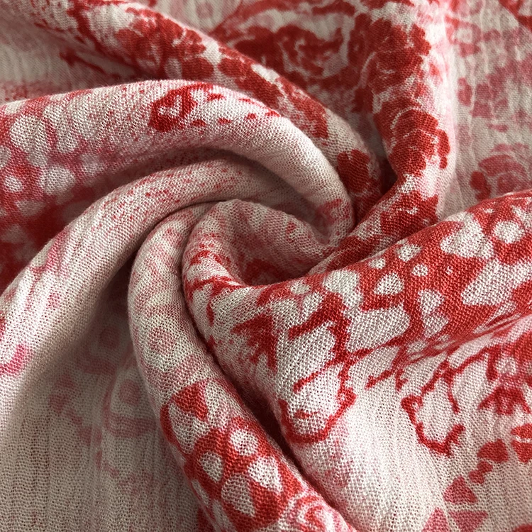 Hot selling woven 100% printed crepe rayon viscose fabric for garment