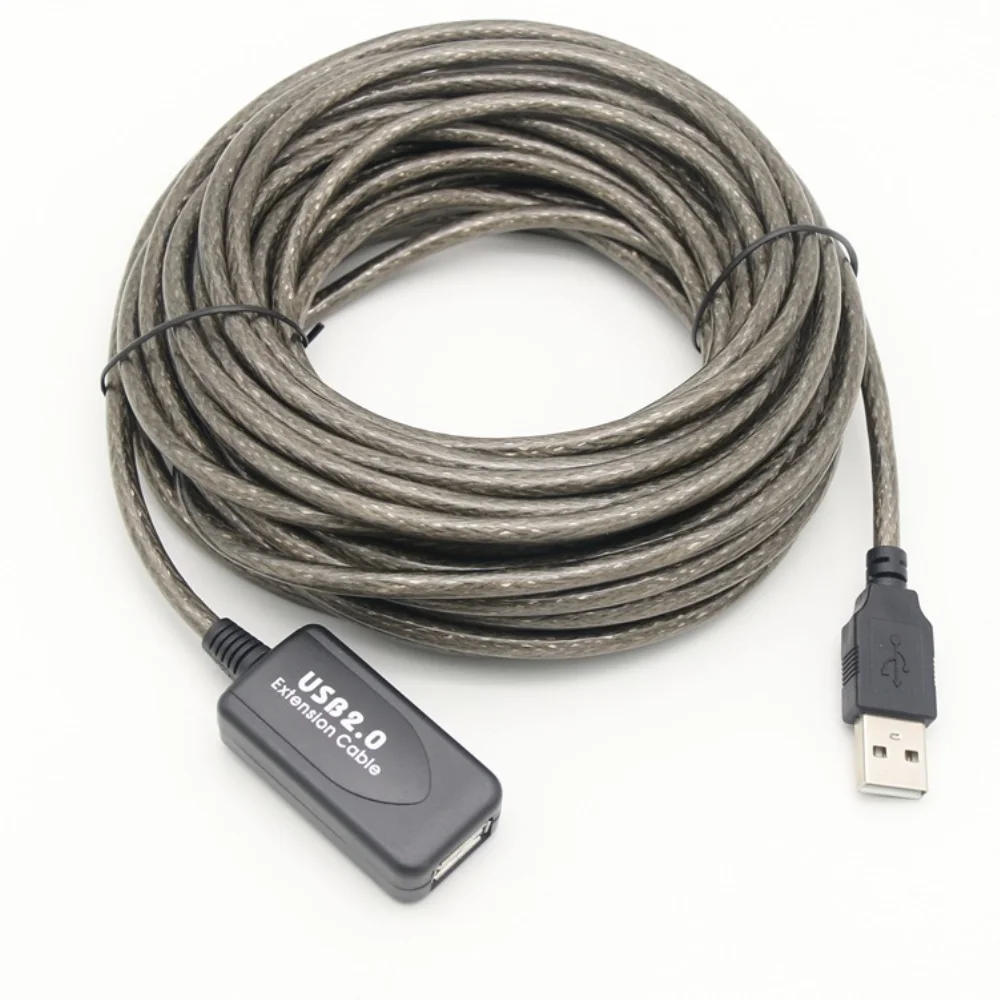 Black Signal Amplifier Chipset USB 2.0 A Male to A Female Extension Data Charge Cable