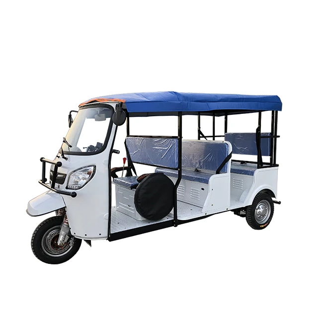 Lithium battery powered auto rickshaw 6 passenger seats with safety belts