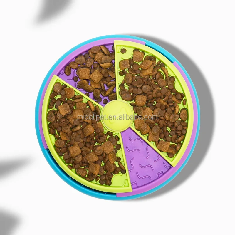 Pet Three Layer Slow Food Bowl Puzzle Rotary Feeder Anti Choke Bowl Healthy Eating Supplies
