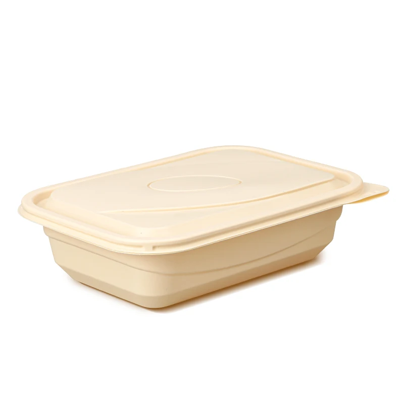 Compostable  cornstarch single compartment takeaway  to-go food packing containers made of corn starch