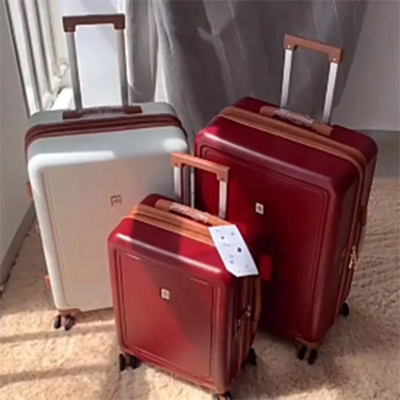 custom new Japanese style Retro Red zipper Pc suitcase travel luggage set