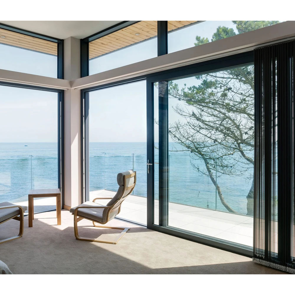 Modern Exterior Noiseless Thermal Break Automatic House 96 x 80 Sliding Patio Door