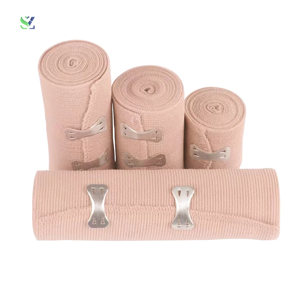 SZ 10cm*4.5m High Elastic Plain Crepe Medical Bandage Rolls Reuse Light Elastic Bandage For Injuries