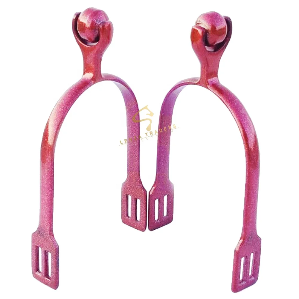 
Roller Spur Metallic Red Finish Spurs Horse 