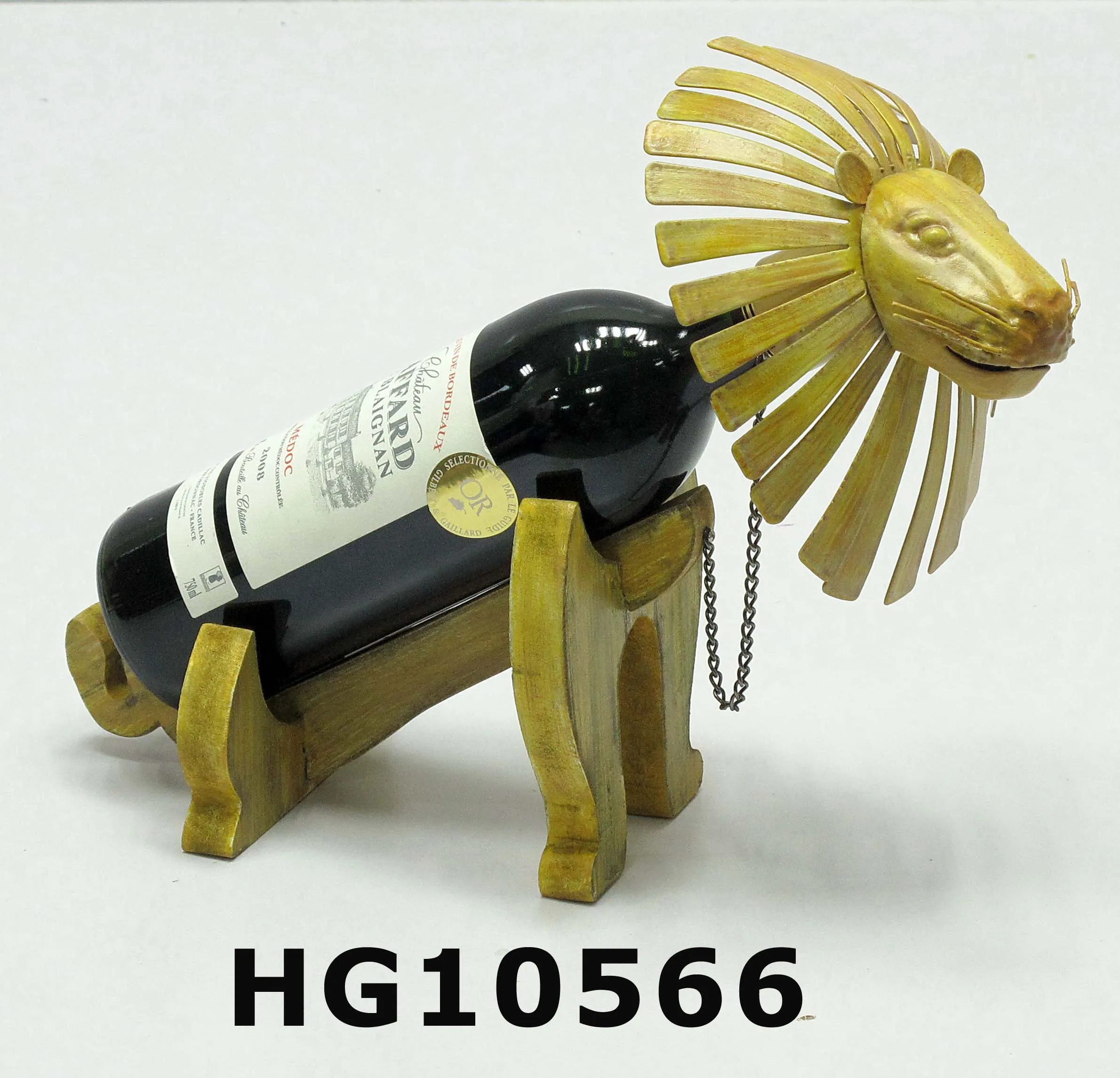 New Design Home decorative Wine Bottle Holder Cute Wood Horse Single Wine Holder