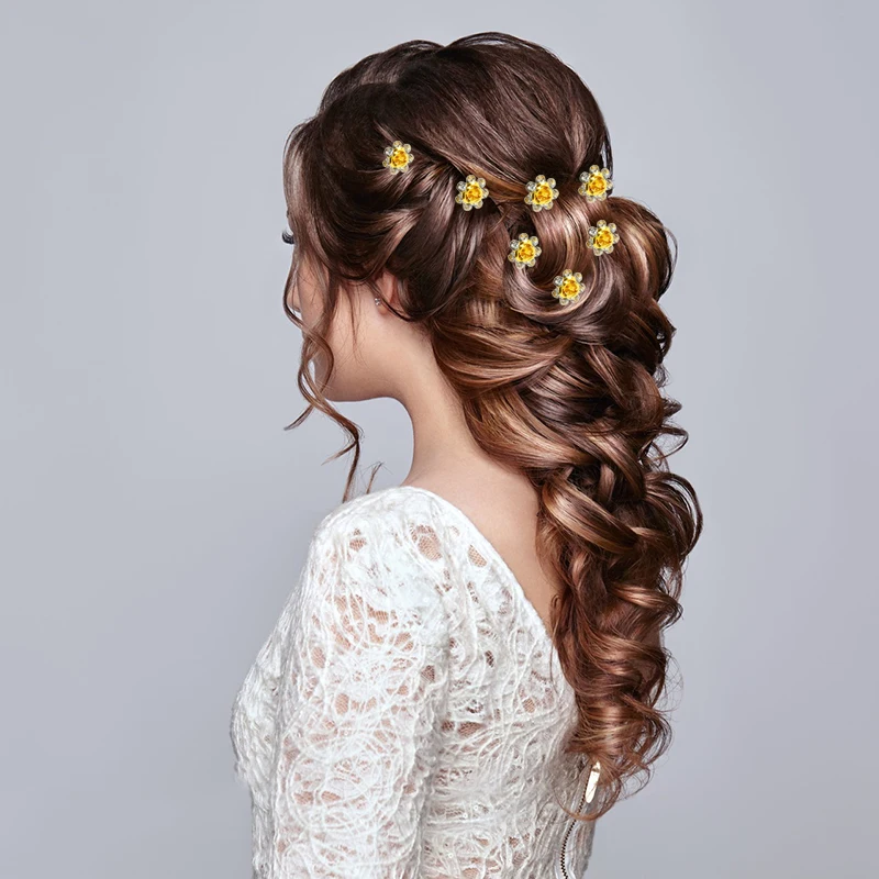 Заколка для волос в стиле барокко для невесты, свадебный аксессуар с золотыми стразами, с цветком невесты, аксессуары для волос