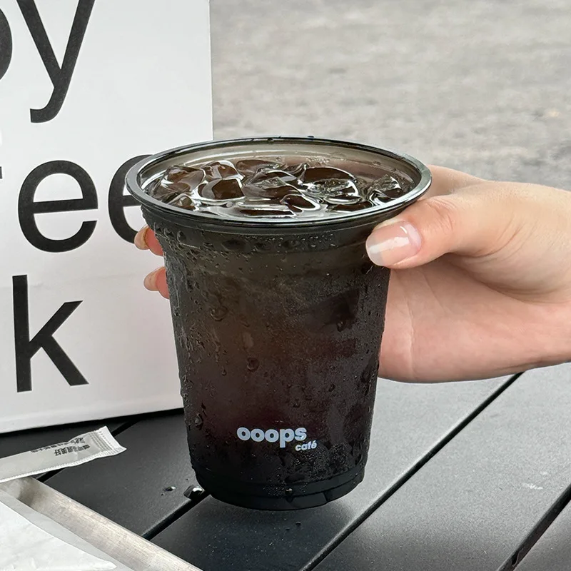 Custom Black Plastic Boba Cups Single Wall Style Reusable Disposable Options for Coffee Food Beer Juice Personalized Logo