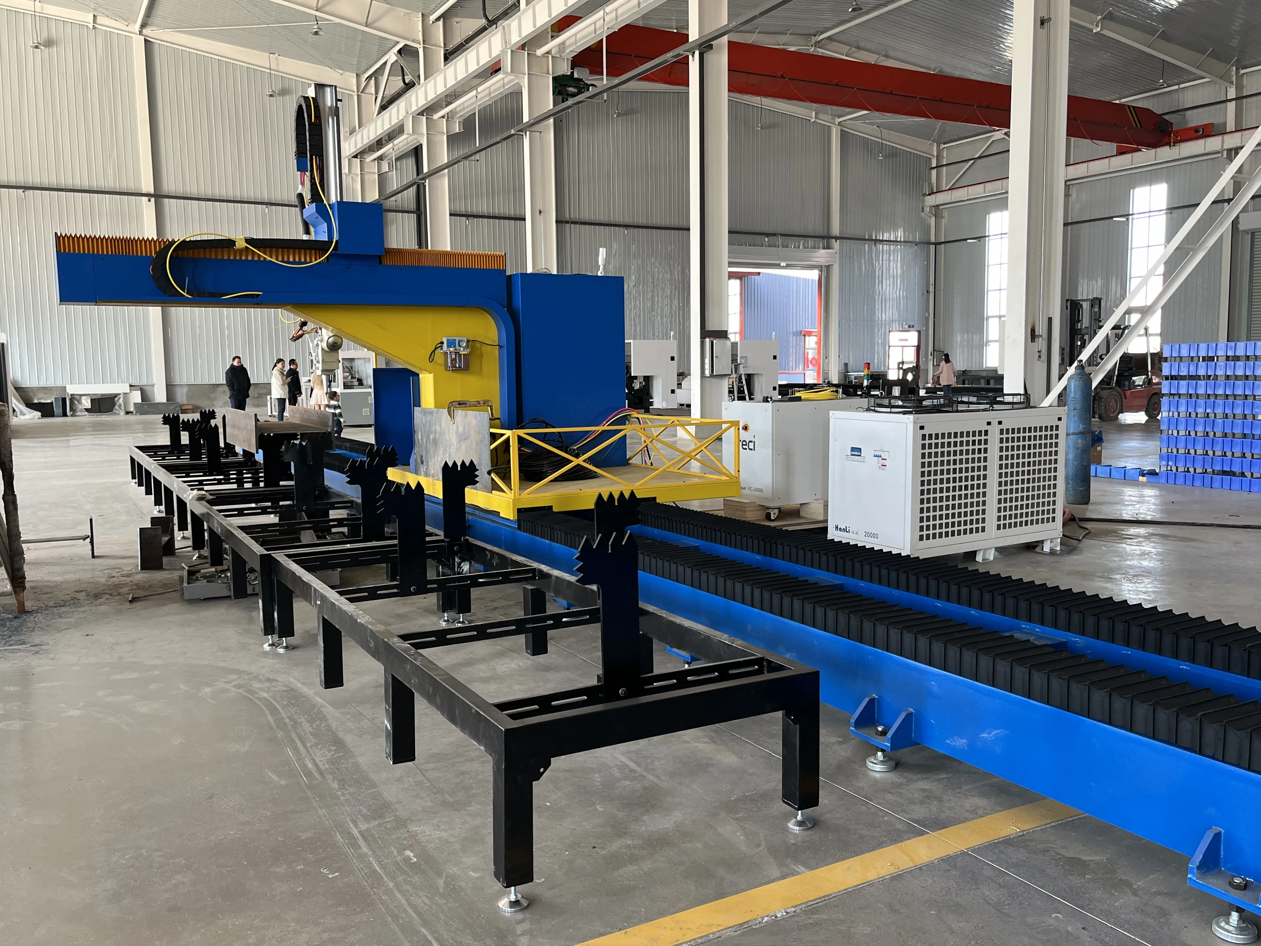Heavy 12kw 15kw 5 Axis 3d H Beam Laser Cutting Machine Head Steel Structure Adjustable Angle Laser Bevel Cutting Machine Price