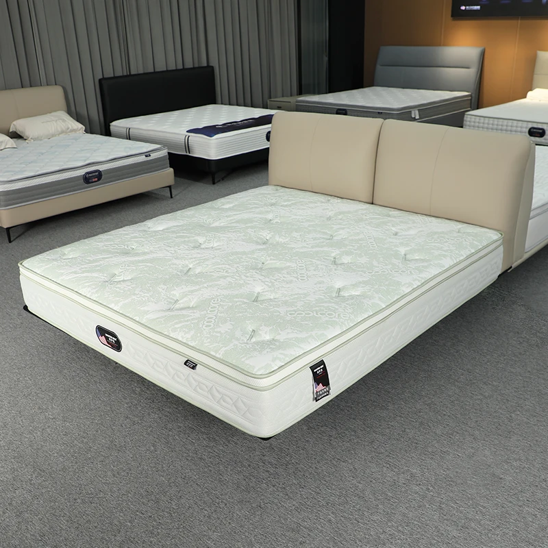 Cooling fabric king size gel memory foam pocket spring mattress roll up packing in a box