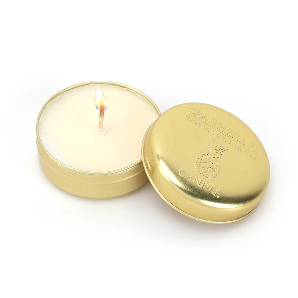 Free Samples Embossed Rose Gold Round Shape Seamless Candle Aluminum Tin