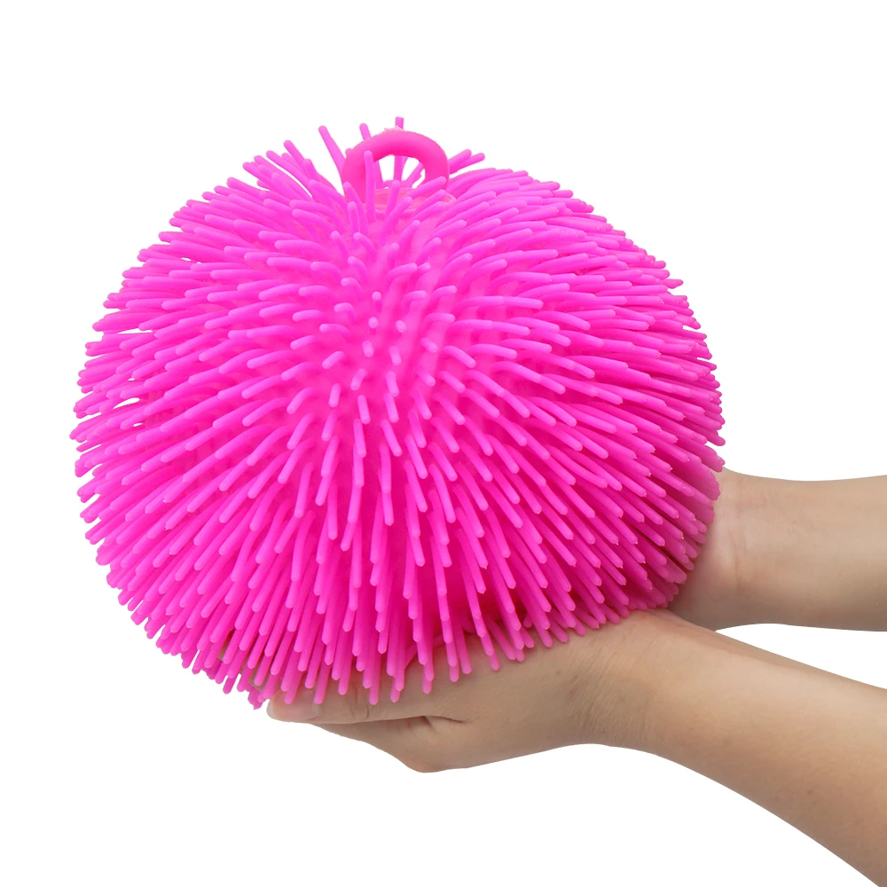 
Funny Hairy Soft Huge Balloon Baby Face Flashing Puffer Ball Toy 